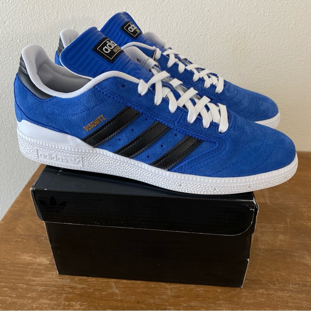 Adidas Dennis Busenitz Blue Suede Black White Skateboarding Shoe - Size 9.5